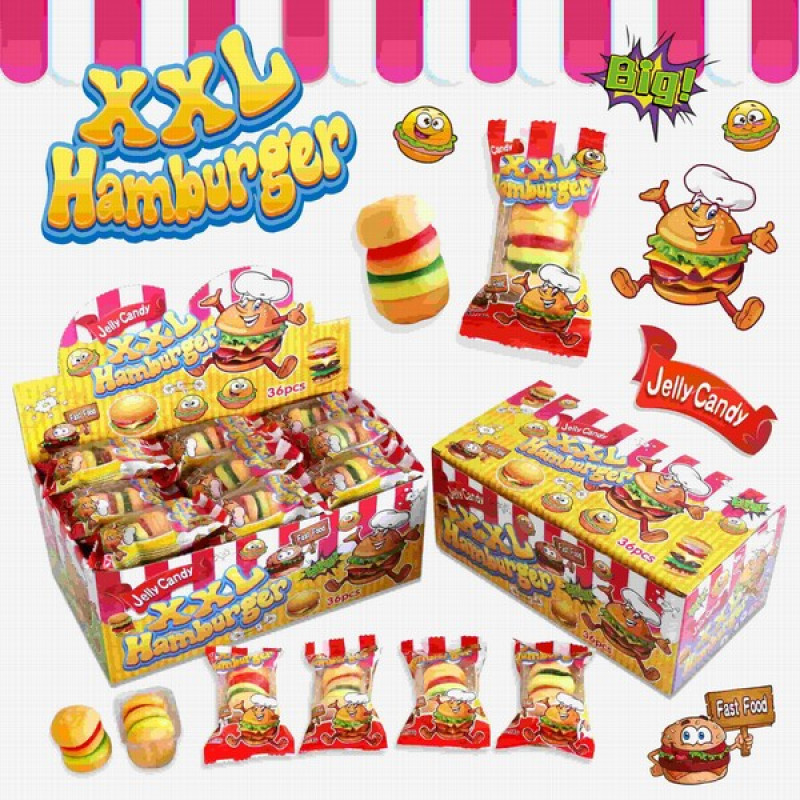 Želejkonfektes Hamburger XXL 18g*36gb (01.06.2026)