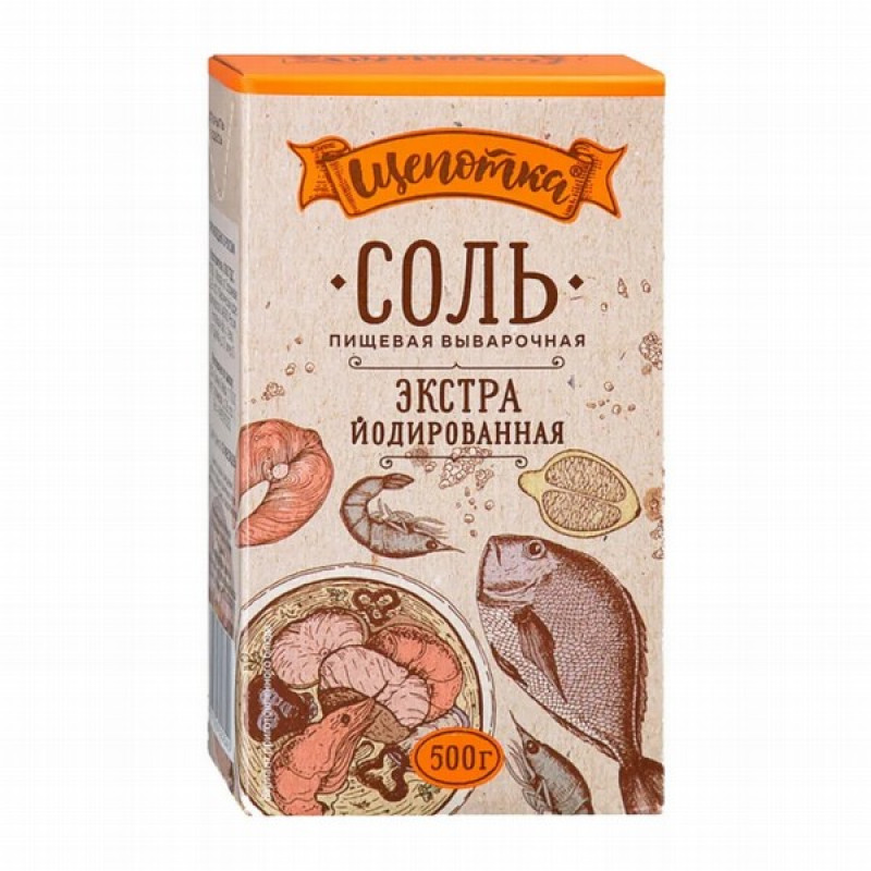Sāls ar jodu Ekstra Shchepotka 0.5kg 1/20 (04.02.27)Krievija