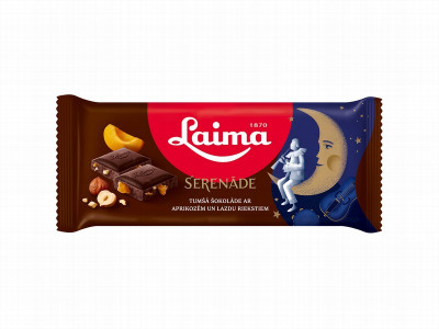 Šokolāde Laima Serenāde ar aprikozēm un lazdu riekstiem 90g 1/13 (11.02.26) LV
