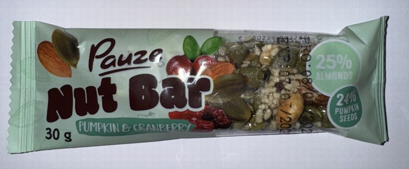 Šokolādes batoniņš Pauze dzērveņu ķirbju 30g (07.05.26) Polija 