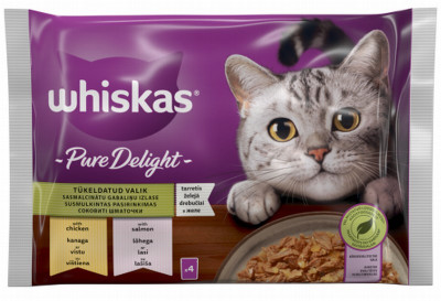 Kaķu konservi Whiskas 4*85g Pure Delight(21.08.27)Polija