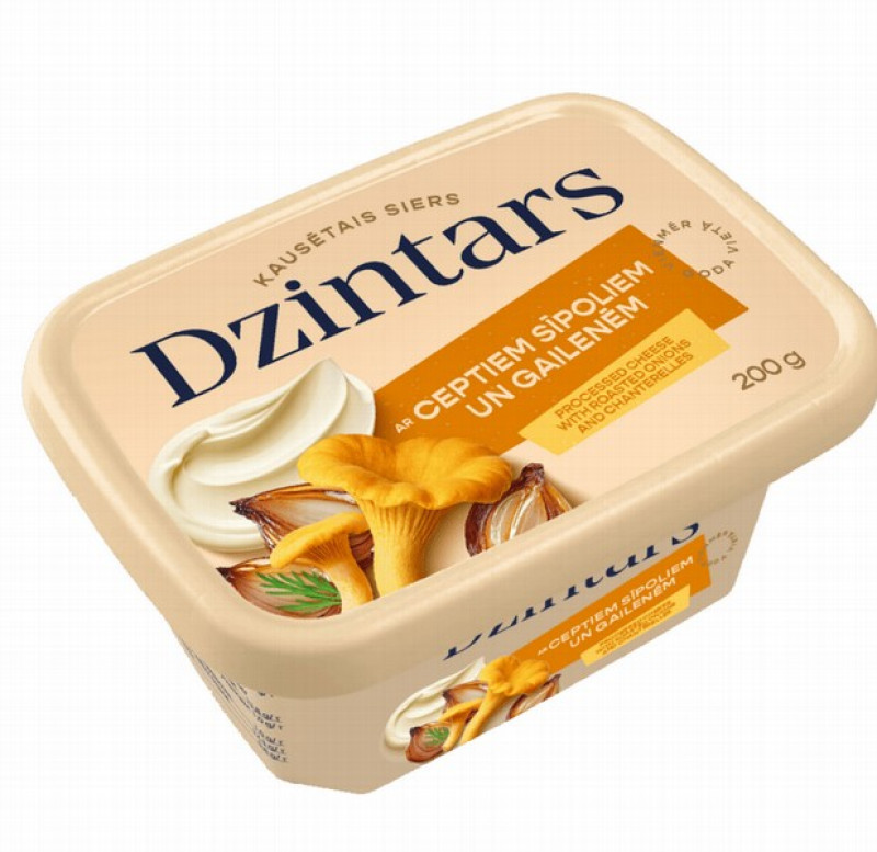 Kausētais siers Dzintars ar ceptiem sīpoliem un gailenēm 200g 1/20 (21.12.26) Latvija