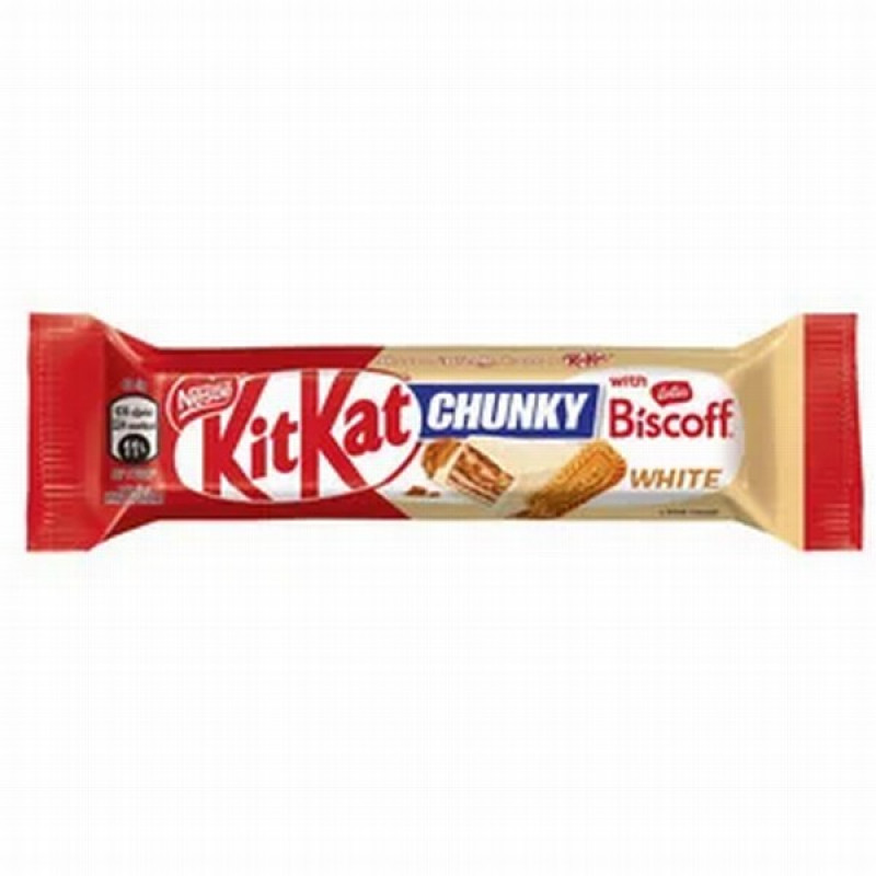 Šokolādes batoniņš Chunky white biscoff 42g(31.01.26) Bulgārija