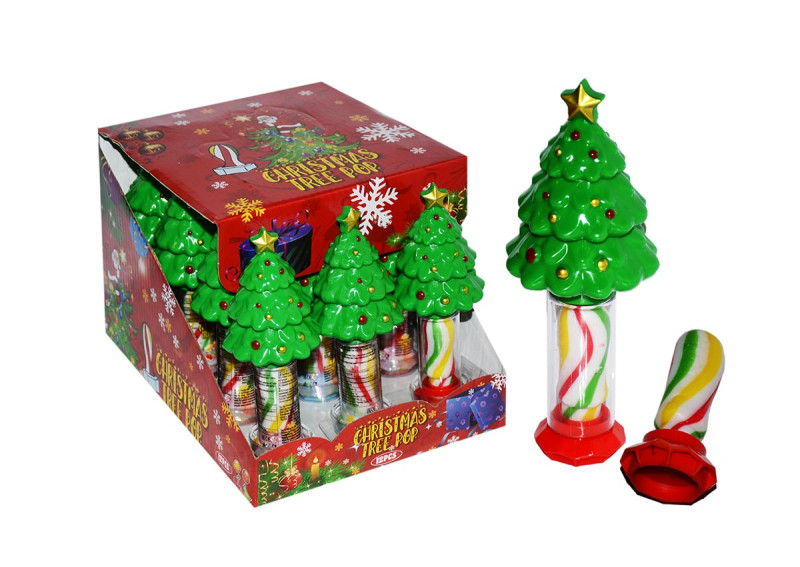 Karameles Christmas Tree pop 16g*12gb (Ziemassvētki)(26.06.28) Ķīna