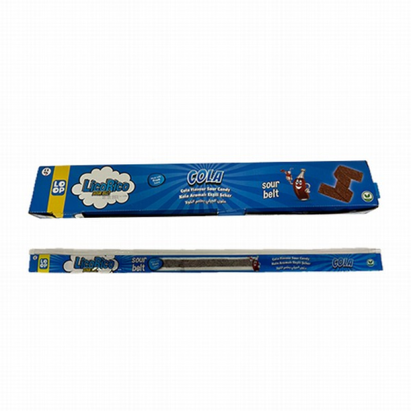Želejkonfektes Licorico Sour belts cola 20g*72gb (07.12.26)