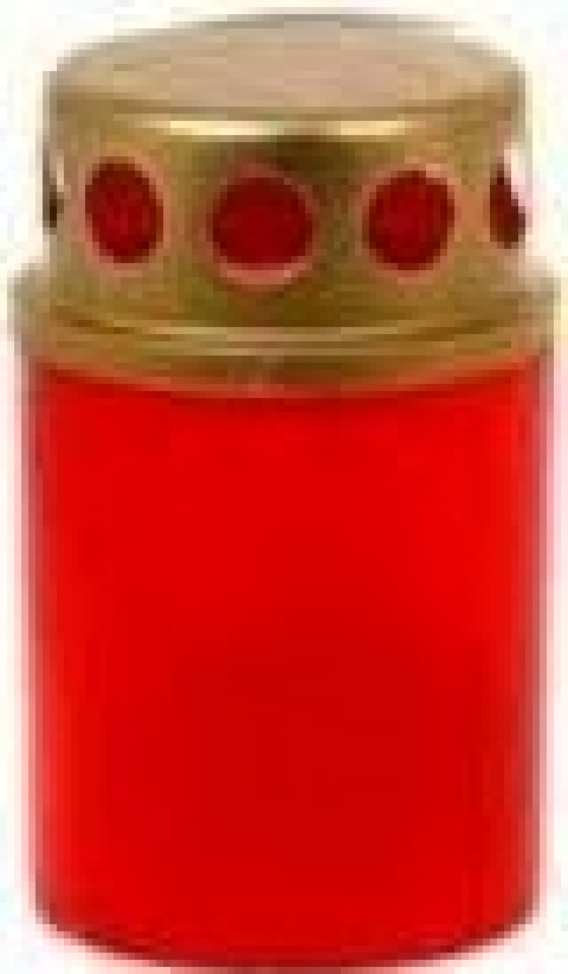 Svece kapu ar vāciņu sarkana