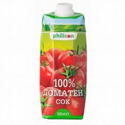 Sula Philicon Tomātu 100% 0.5L  1/12 Bulgārija