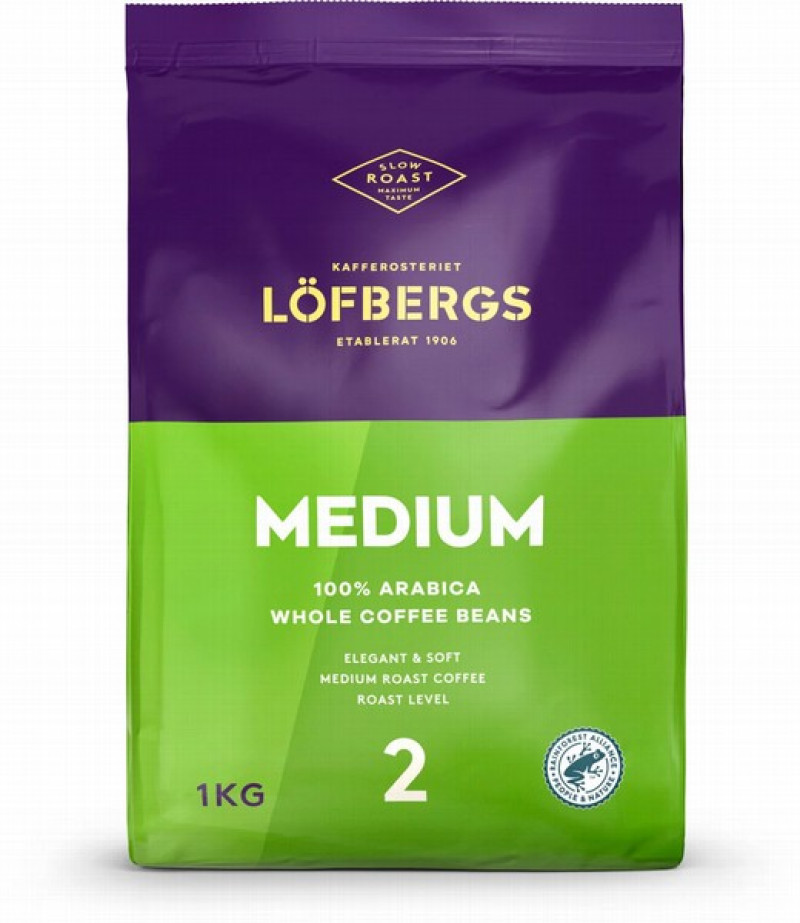 Kafijas pupiņas Lofbergs medium roast 1kg(18.05.27)Somija
