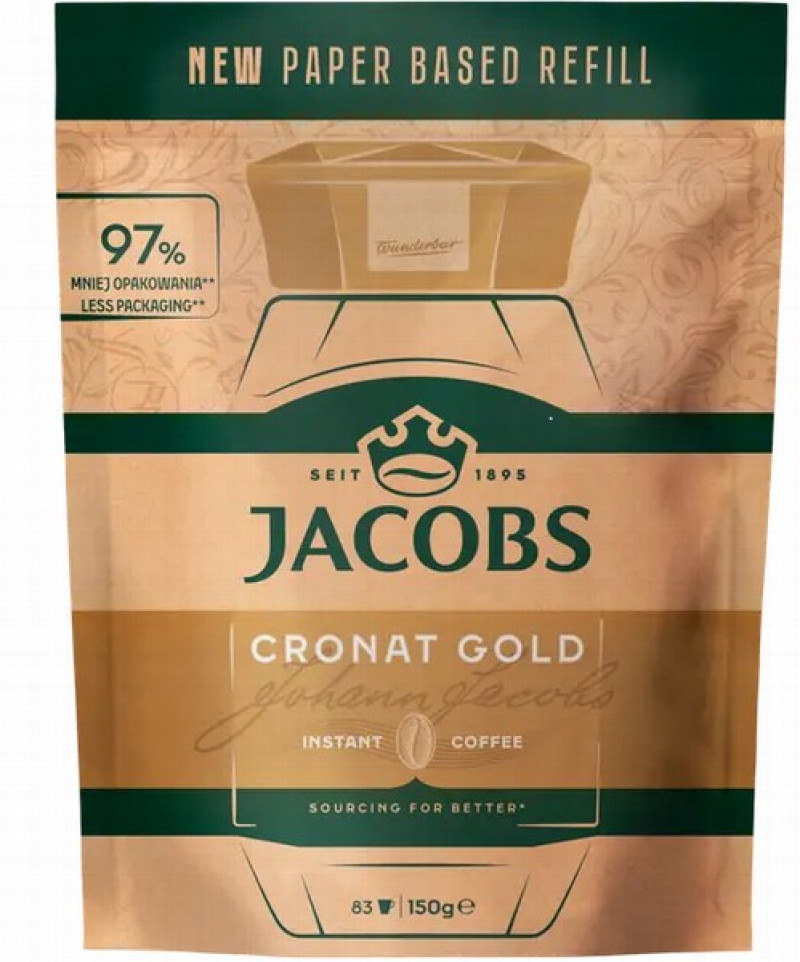Kafija Jacobs Cronat Gold paciņa (150g) šķīstošā 1/6 (05.03.2027) Čehija