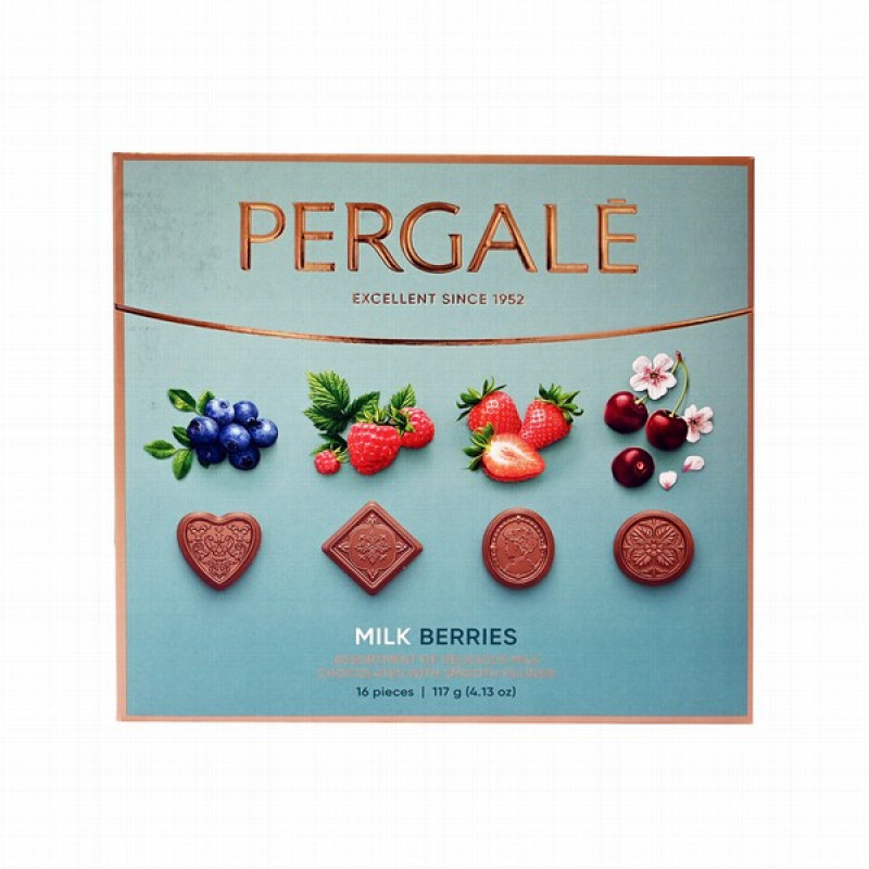 Konfekšu izlase Pergale Milk berries  117g(22.08.26) Lietuva