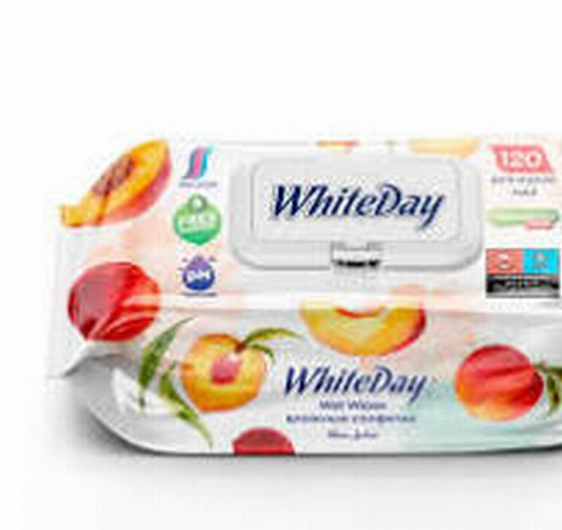Higēniskās mitrās salvetes Persiks 120gb White day