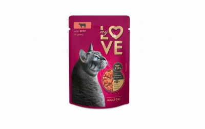 Kaķu konservi My love pieaugušajiem kaķiem teļa gaļas mērcē 85g (24.10.27)