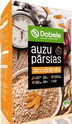 Auzu pārslas ātri vārāmās papīrā 1kg Dobele(02.02.27)Latvija