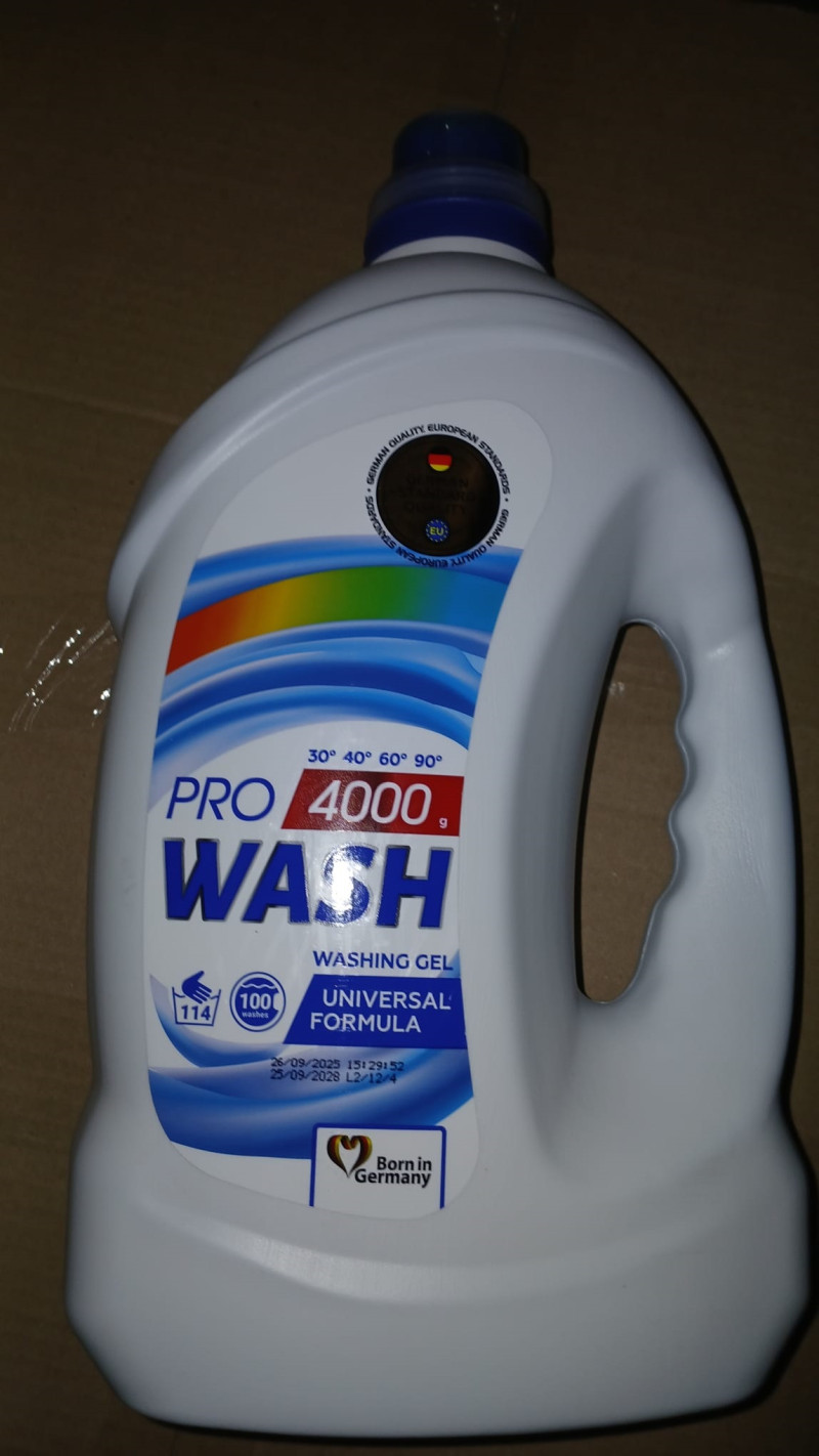 Šķidrums- želeja universāla veļas mazgāšanai Pro Wash 4l (25.09.28) Ukraina