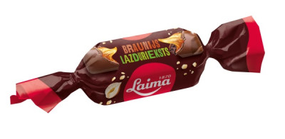 Piena šokolādes konfektes Braunijs ar lazdu riekstiem un karameli 1kg 1/8 (30.05.26) Latvija
