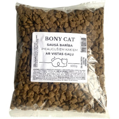 Sausā barība kaķiem Bony Cat ar vistu 500gr (03.09.2027)