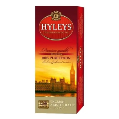 Tēja melnā paciņās Ceilonas Hyleys English Aristocratic 25x2g (07.2028) Šrilanka