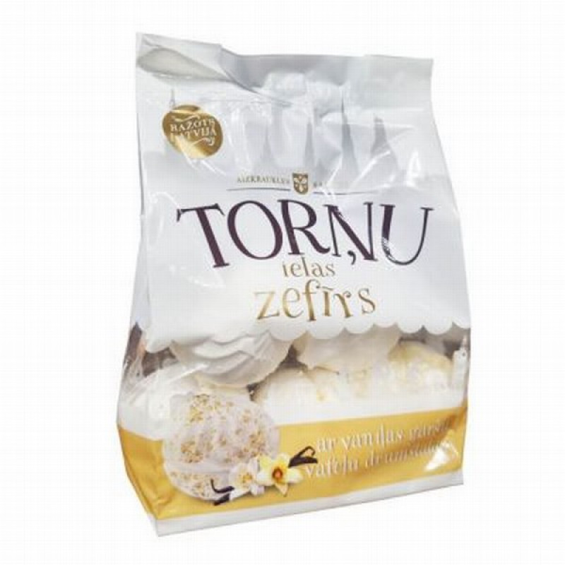 Zefīrs Torņu ielas vaniļa, vafeļu drumstalas 250g (03.07.26) Latvija 