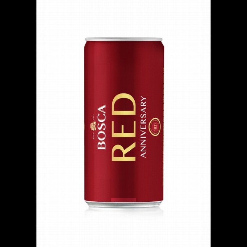 BOSCA ANNIVERSARY Red gāz.augļu vīna dzēr.8,5% skārdene 0,2L(1/24) Lietuva 