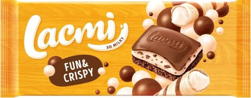 Porainā piena šokolāde Fun&Crispy Lacmi Roshen (13.02.27) Ukraina