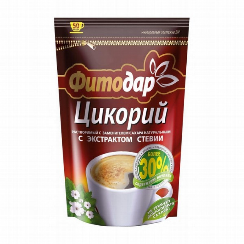 Šķīstošais dabīgo cigoriņu dzēriens ar stevijas ekstraktu "Fitador" 100g 1/12 (15.03.27) Krievija