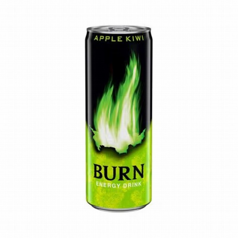 Enerģijas dzēriens BURN APPLE-KIWI 0.33L 1/12 (06.2027) EIROPAS SAVIENĪBA