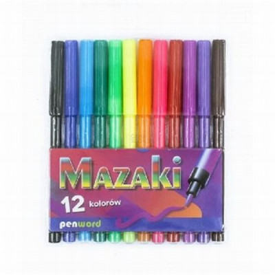 Kancelejas Flomasteri 12 krāsu