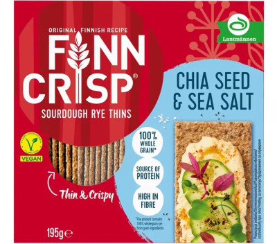 Sausmaizītes FINN CRISP ar čia sēklām un sāli 195g (26.02.27) Somija