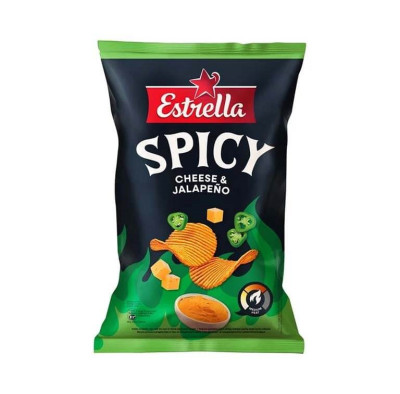 Kartupeļu čipsi Estrella ar siera un halapenjo garšu 115g 1/20 (24.08.26) Zviedrija