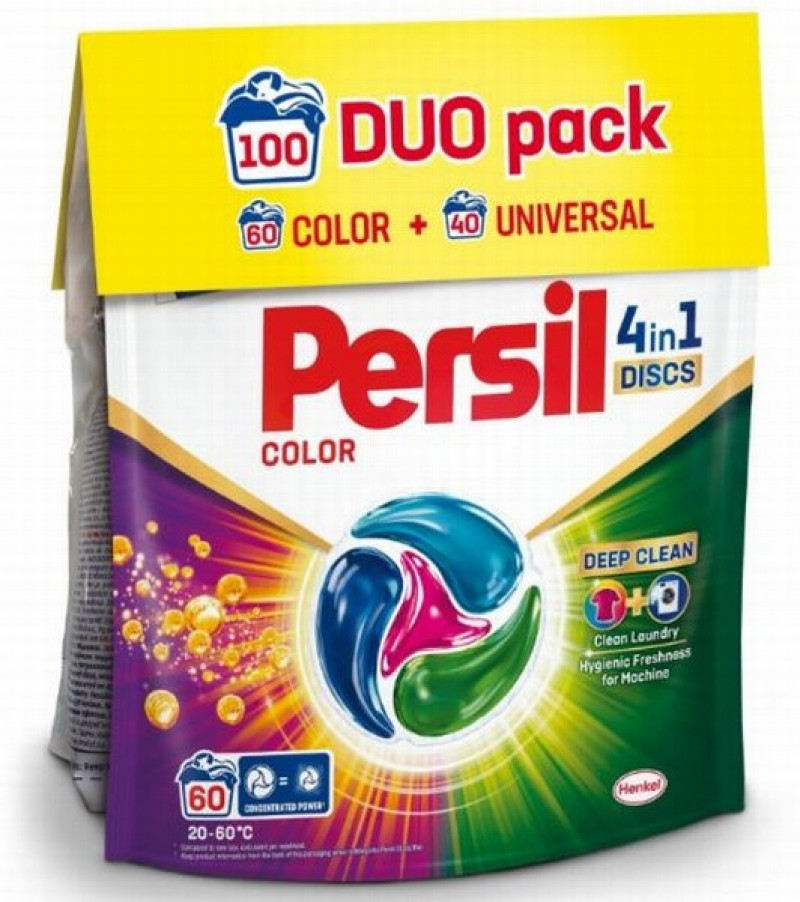 Veļas pulveris kapsulas Persil Discs Color komplekts 60MR+universal 40MR