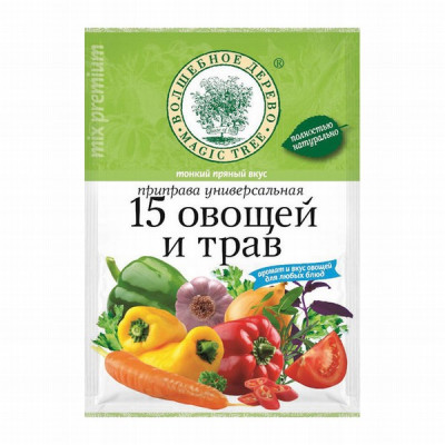 Universāla garšviela ar 15 dārzeņiem un garšaugiem 70g 1/25 Krievija
