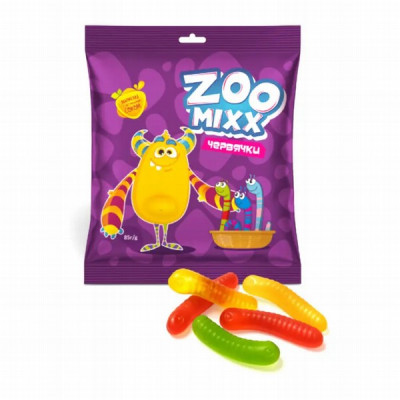 Dabīga marmelāde "RAHAT" "ZooMixx tarpiņi" ar želatīnu 85g () 1/30 Krievija 
