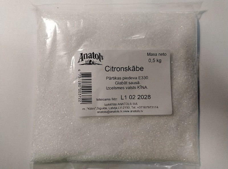 Citronskābe 500gr Anatols (02.2028) Ķīna