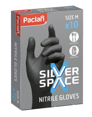 Cimdi Nitrila M 10gab Silver 50g 1gb=0.143 euro Polija