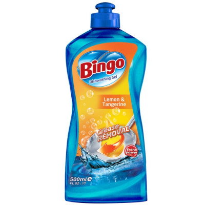 Trauku mazgāšanas līdzeklis BINGO ar citrona un mandarīna smaržu (11.10.29) 400ml 