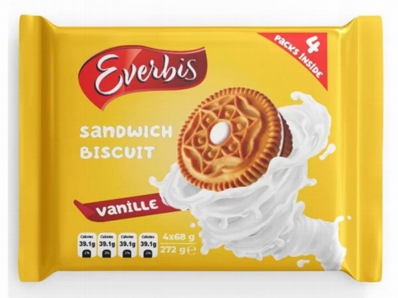 Cepumi EVERBIS ar vaniļas krēmu 4x60g (27.03.27) Ukraina