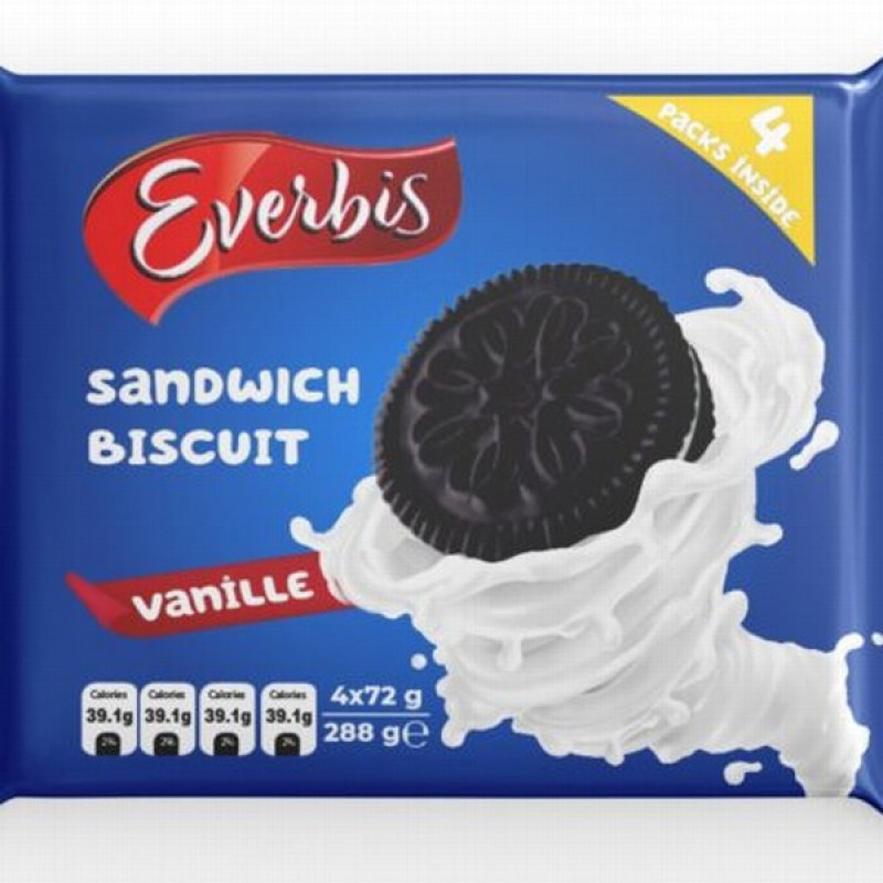 Cepumi EVERBIS DARK ar vaniļas krēmu 4x72g (27.03.27) Ukraina