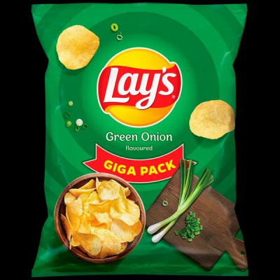 Čipsi Lay's ar zaļo lociņu garšu 250g (06.09.26.)