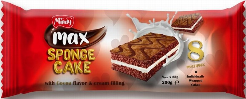 Biskvīta kūka MINDY MAX ar kakao garšu (8*25g) 200g (10.11.26) Ukraina