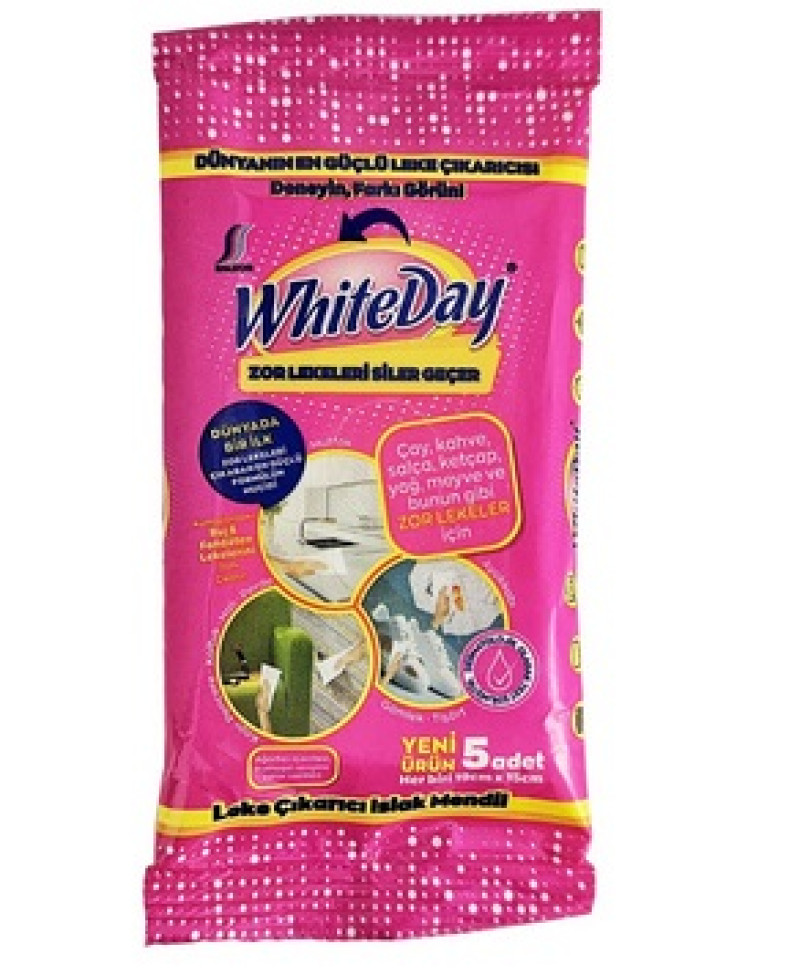 White Day Mitrās salvetes traipu tīrīšanai 5gab. 