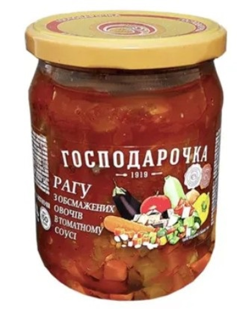 Dārzeņu sautējums tomātu mērcē Gospodaročka 470g (19.12.27) Ukraina