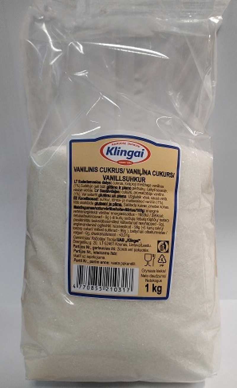 Vanilīna cukurs 1kg Klingai (28.08.27) Lietuva