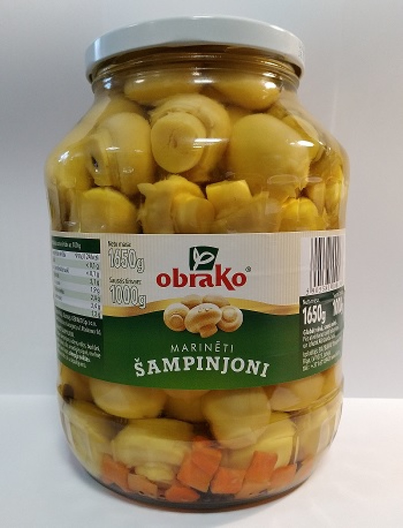 Šampinjoni marinēti 1.65kg OBRAKO (16.01.28) Polija