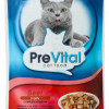 Kaķu konservi Prevital ar liellopu gaļu želejā 100g 