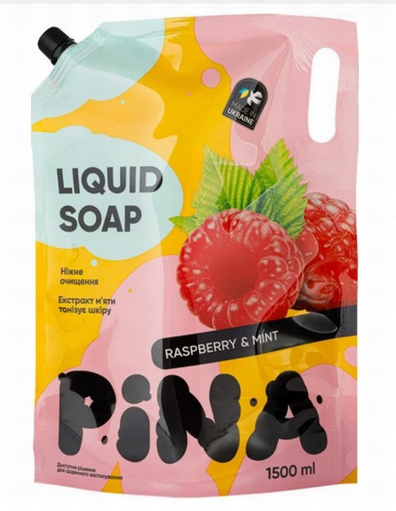 Šķidrās ziepes Pina avene piparmētra 550ml (18.06.28) Ukraina