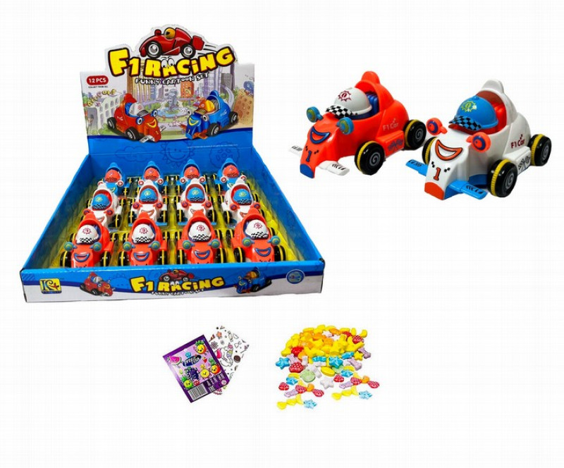 Rotaļlieta Mini Formula-1ar dražejam 5g*12 (01.11.28)Ķīna