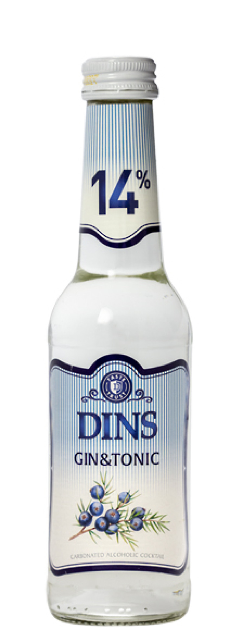 Alkoholisks kokteilis DINS džins ar toniku 0.275L 14% DEPOZĪTS 0.10eur 1/12 (17.12.27) Lietuva