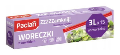 Maisiņi produktu saldēšanai Slider ZIP 3L 15gb 94gr