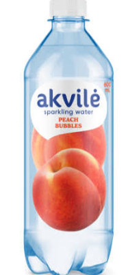 Viegli gāzēts ūdens ar persiku aromātu Akvile 0.6L DEPOZĪTS 0.10eur 1/12 (23.10.27) Lietuva
