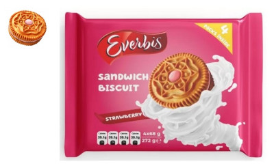 Cepumi ar zemeņu garšas krēmu Everbis 240g (27.03.27) Ukraina